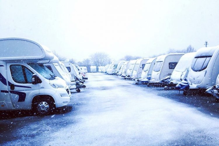 Caravans in the snow