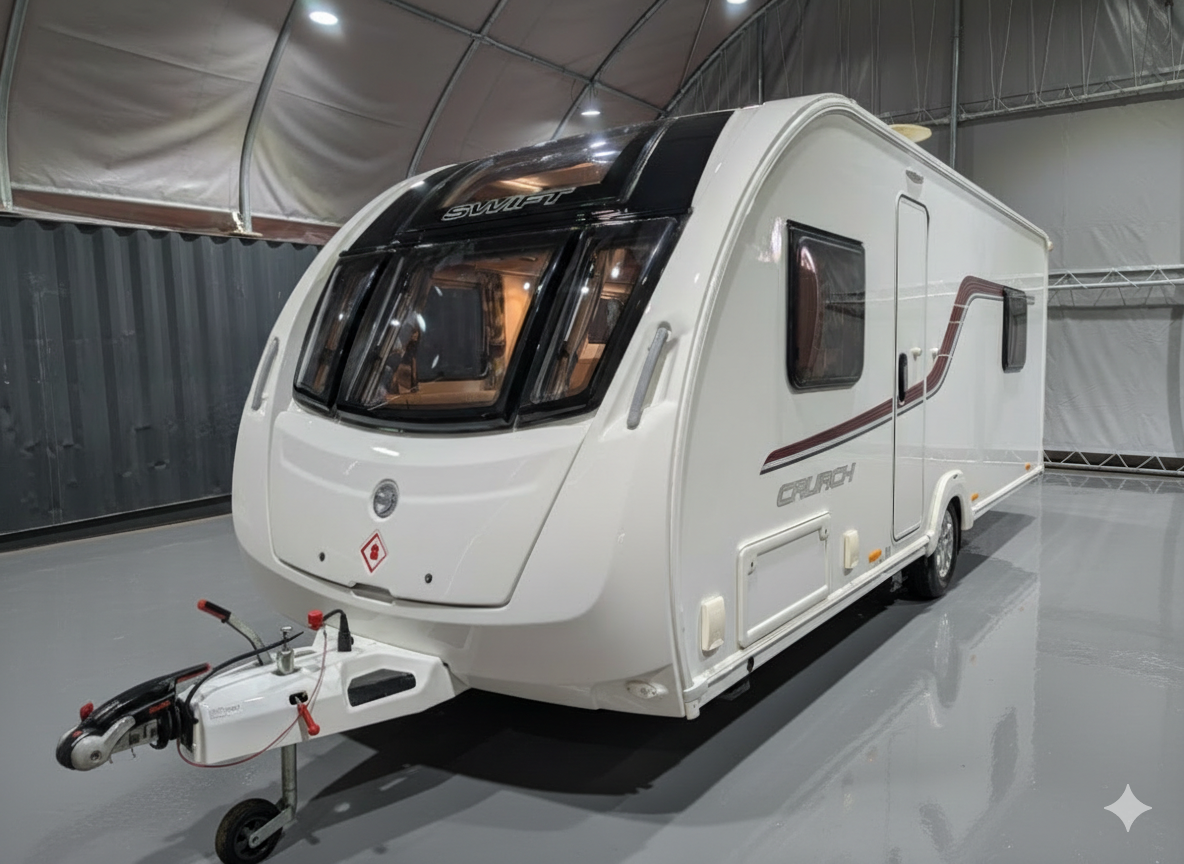 Used Caravan For Sale Manchester- Swift Cruach Cairngorm Fixed Island Bed Caravan
